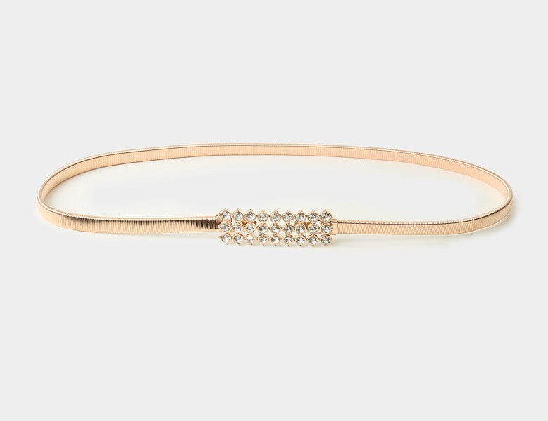 Ceinture Élastique Fine — Boucle avec Strass