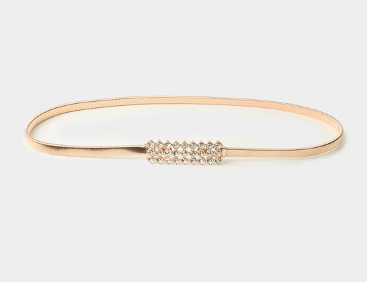 Ceinture Élastique Fine — Boucle avec Strass