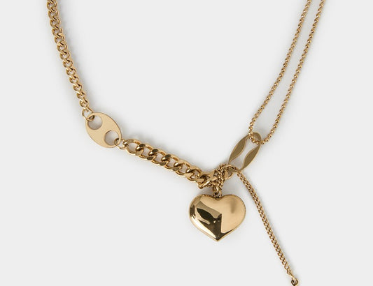 Collier Chaîne Dorée — avec Cœur