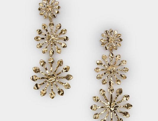 Boucles d'Oreilles Fleur — Acier