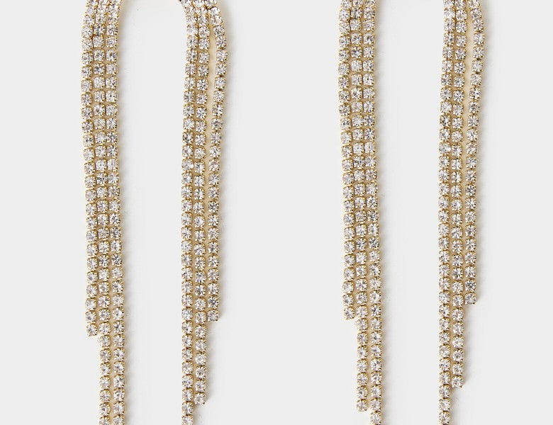 Boucles d'Oreilles Acier — avec Strass