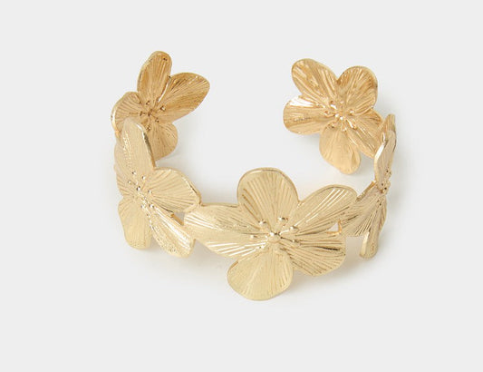 Bracelet Manchette — Motif Fleurs