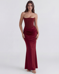 Rosalind — Burgundy Boned Corset Dress