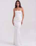 Rosalind — Crepe Corset Dress in White