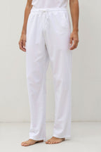 NOBA Cotton-Linen Blend Trousers with Drawstring Waist