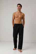NOBA Cotton-Linen Blend Trousers with Drawstring Waist