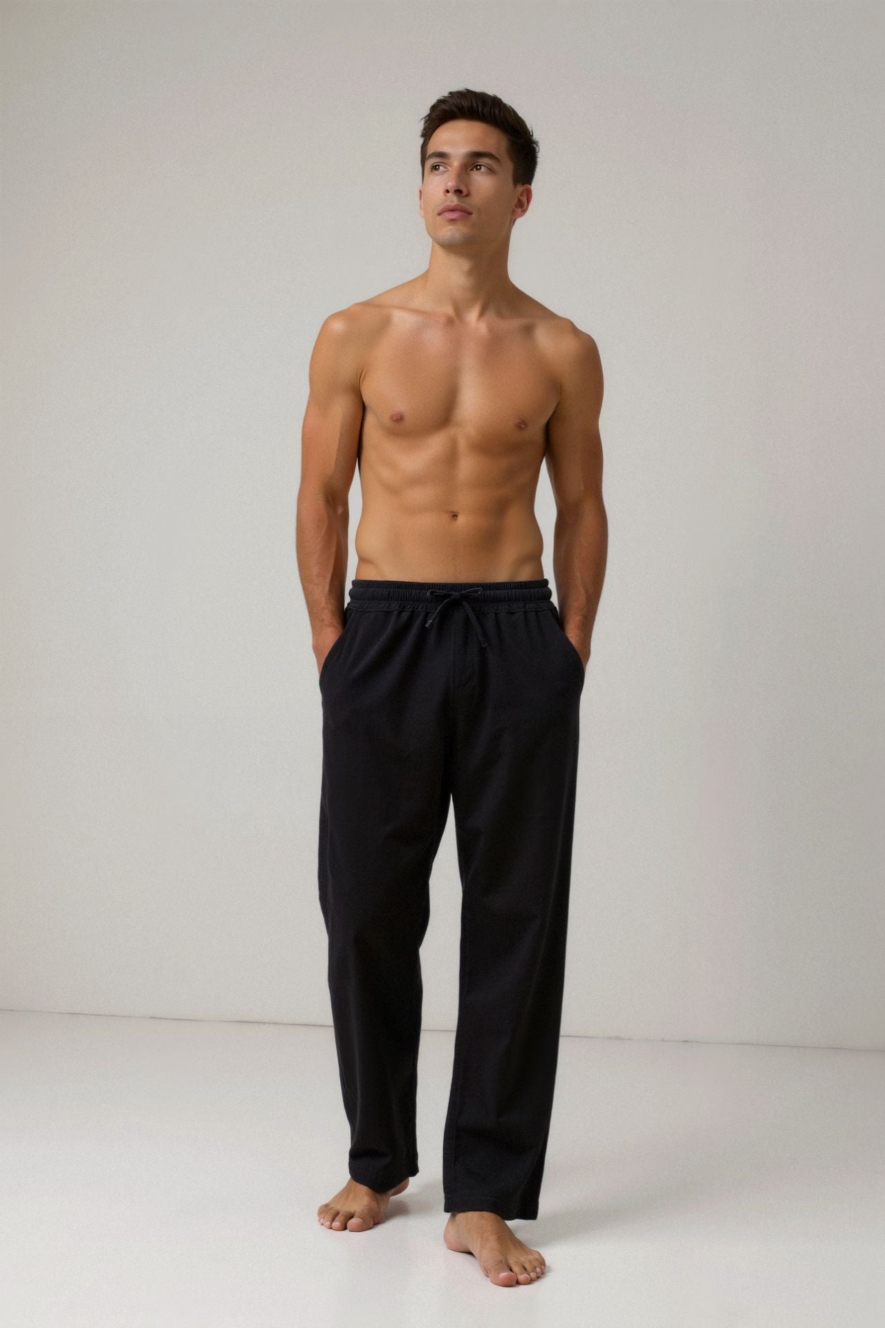 NOBA Cotton-Linen Blend Trousers with Drawstring Waist