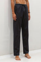 NOBA Cotton-Linen Blend Trousers with Drawstring Waist