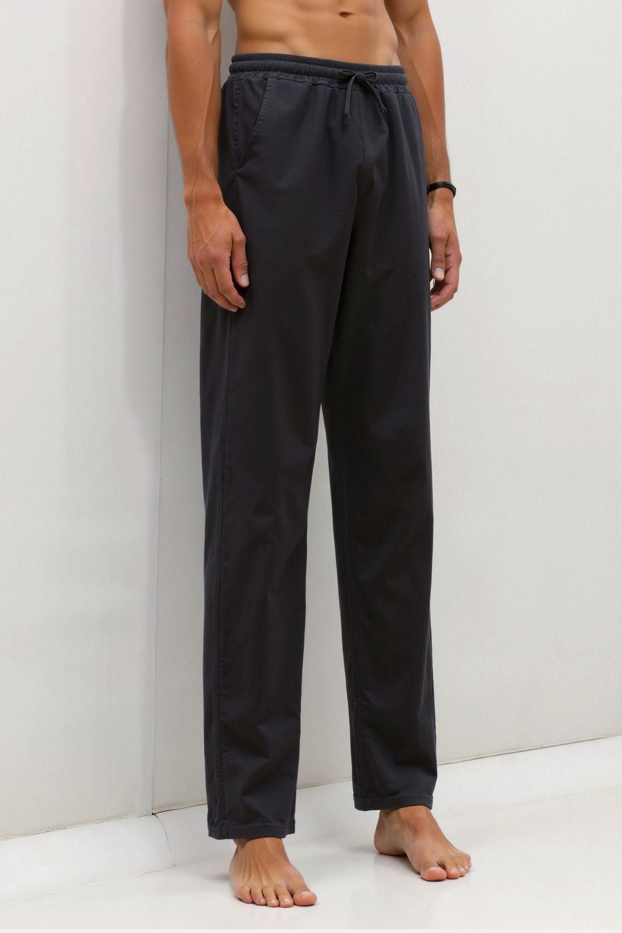 NOBA Cotton-Linen Blend Trousers with Drawstring Waist