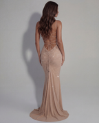 Lumina — Crystal-Embellished Tulle Maxi Dress