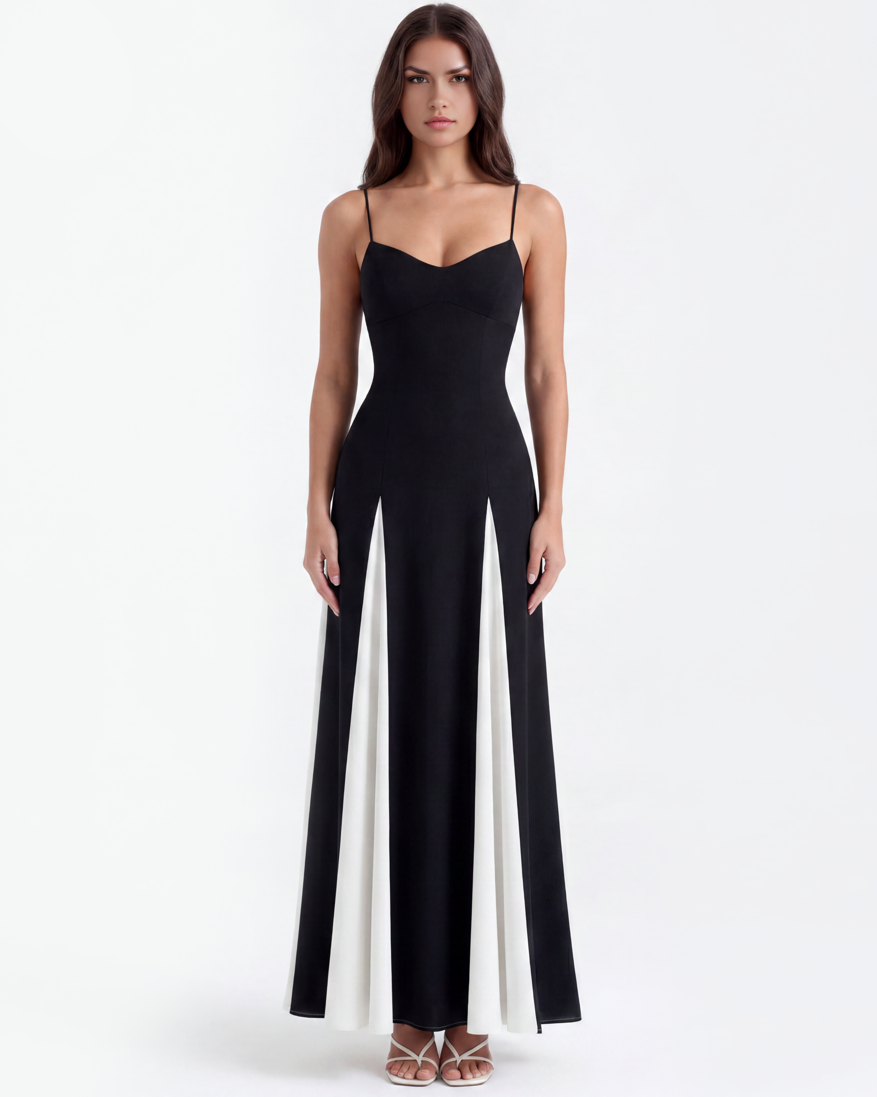 Porto Fino — Black & White A-Line Dress