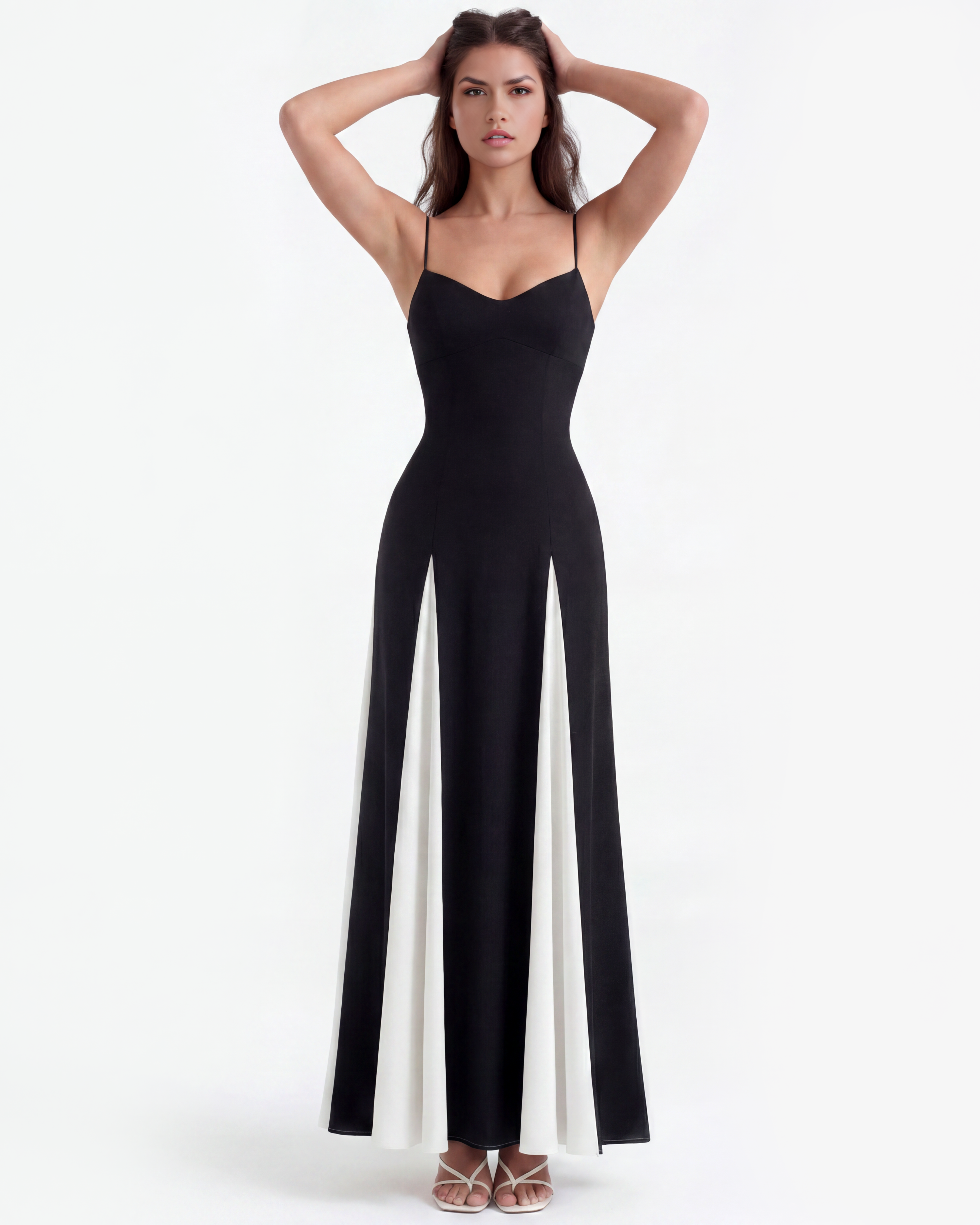 Porto Fino — Black & White A-Line Dress