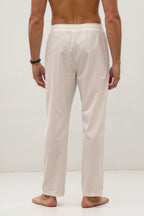 NOBA Cotton-Linen Blend Trousers with Drawstring Waist