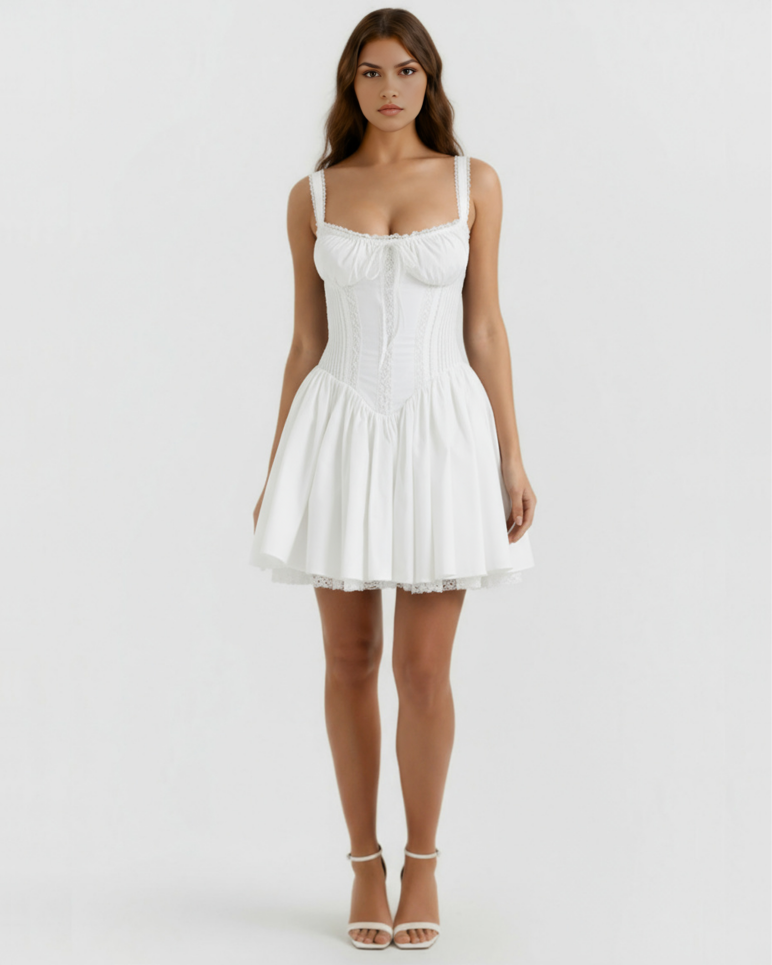 Luna — Romantic Mini Dress in White