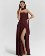 Serena — Burgundy Maxi Dress