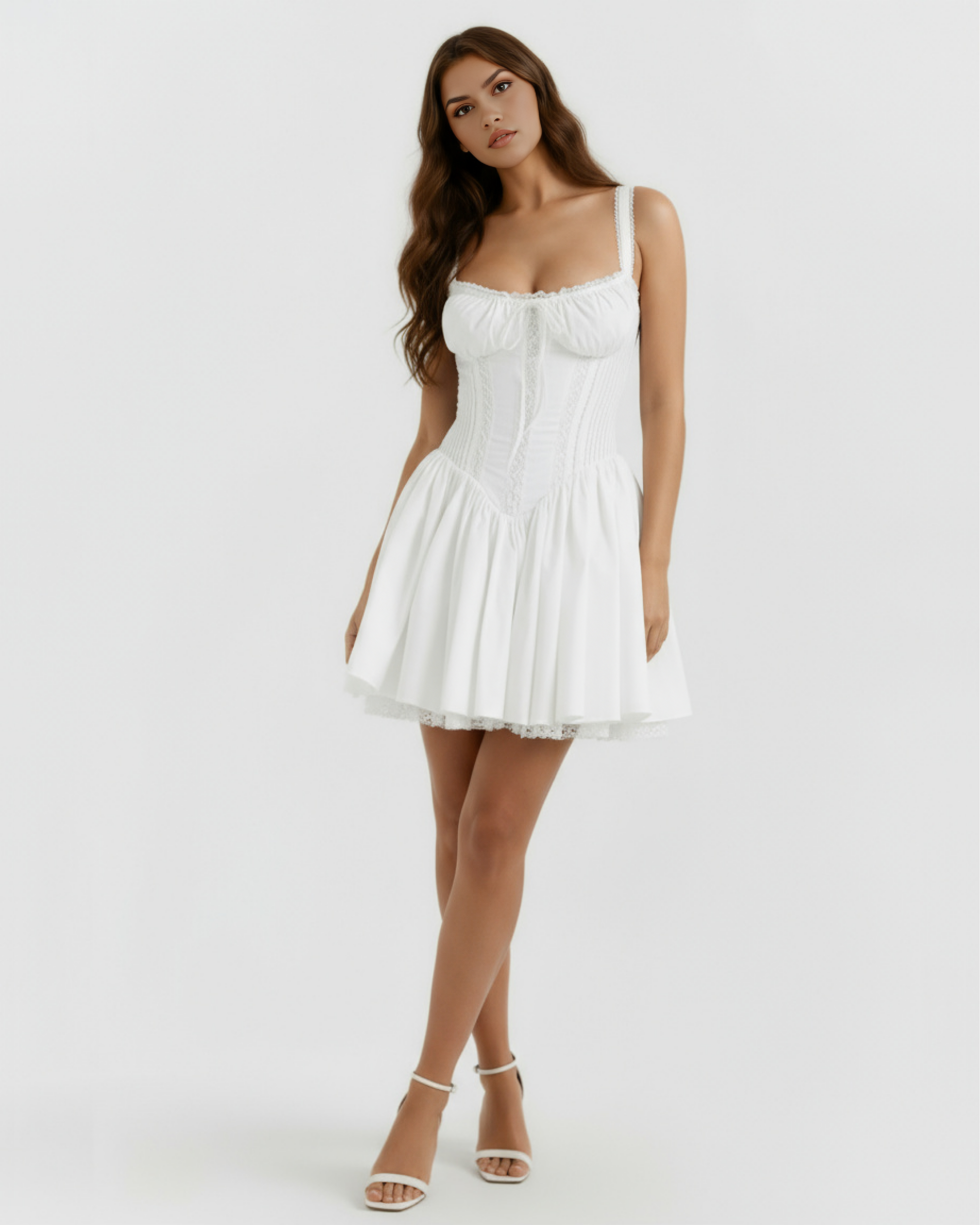 Luna — Romantic Mini Dress in White