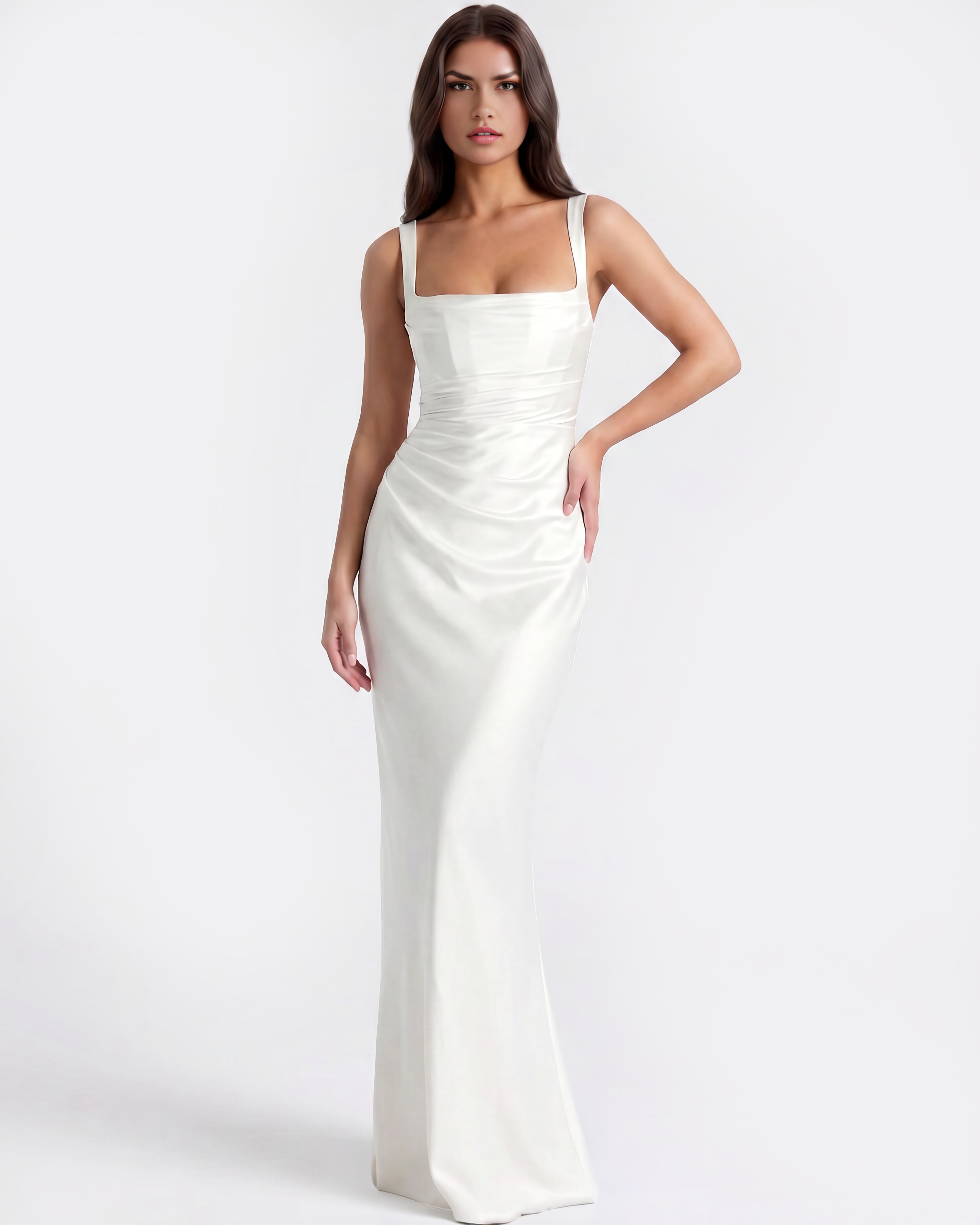 Adrienne — Satin Corset Maxi Dress