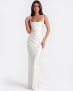 Adrienne — Satin Corset Maxi Dress