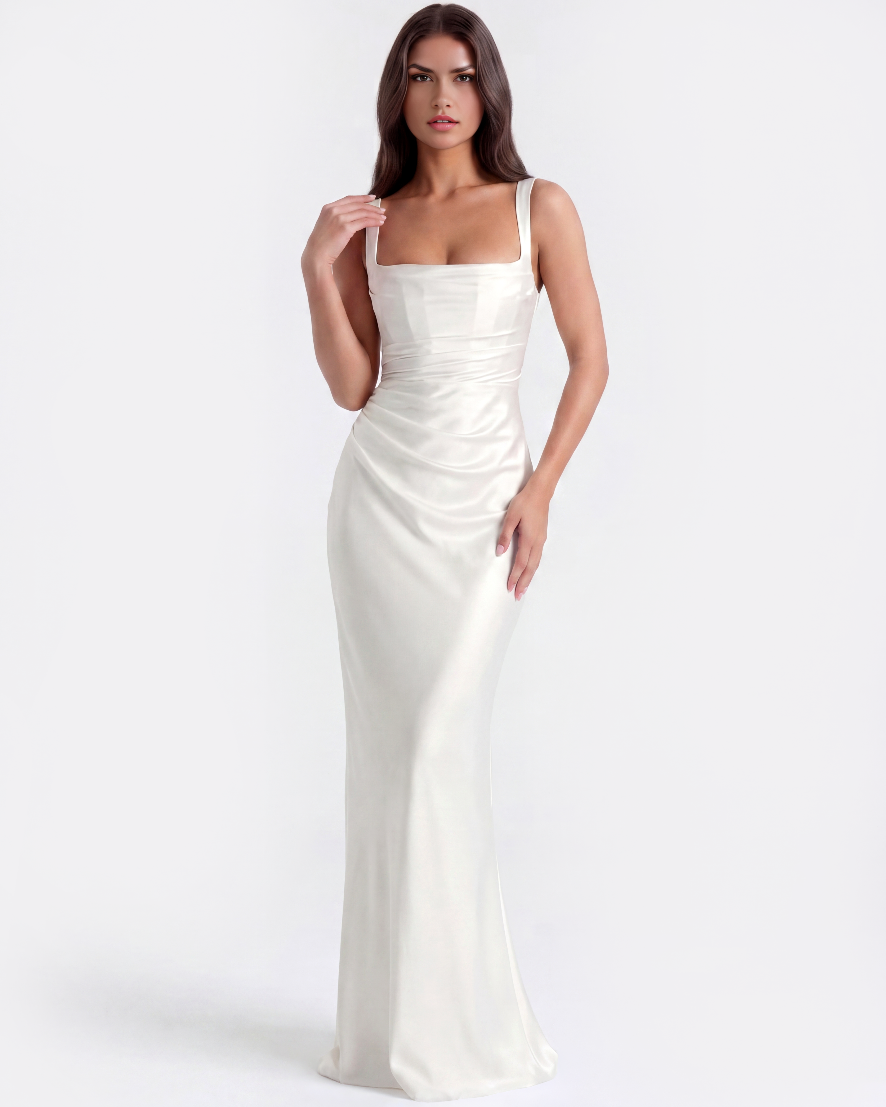 Adrienne — Satin Corset Maxi Dress