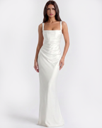 Adrienne — Satin Corset Maxi Dress