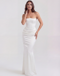 Rosalind — Crepe Corset Dress in White