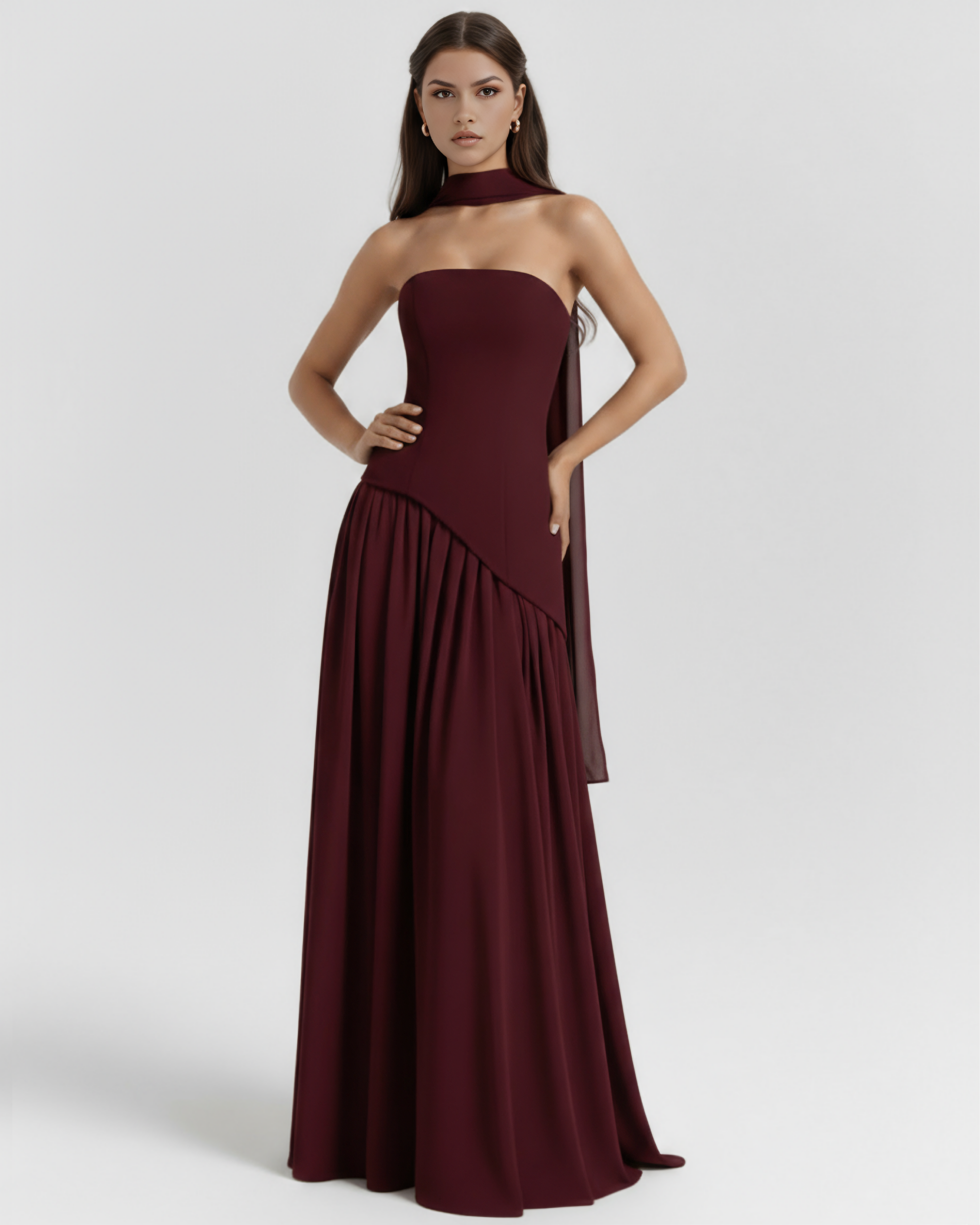 Serena — Burgundy Maxi Dress