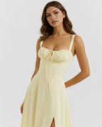 Aurora — Light Yellow Corset Dress