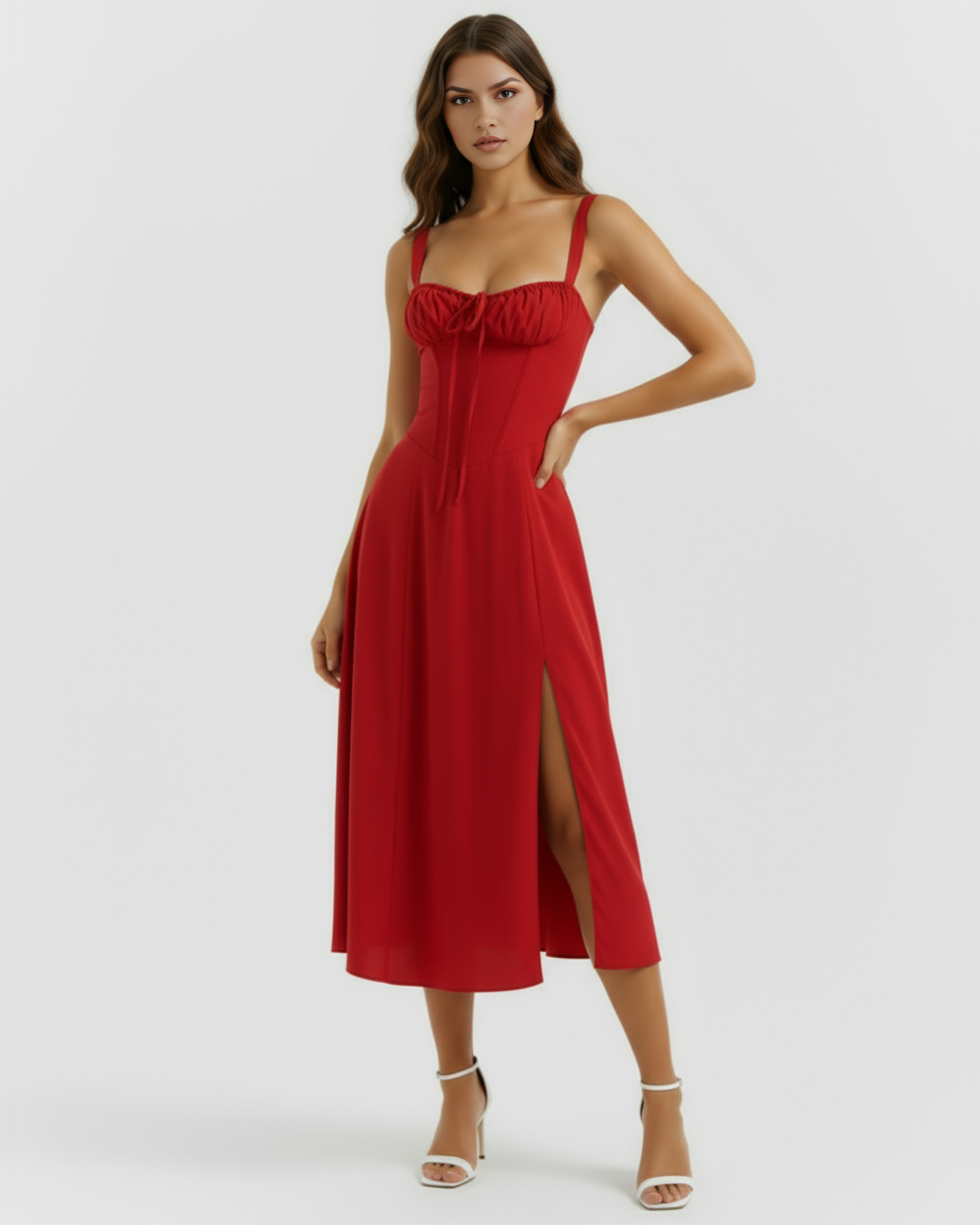 Aurora — Red Garden-Party Dress