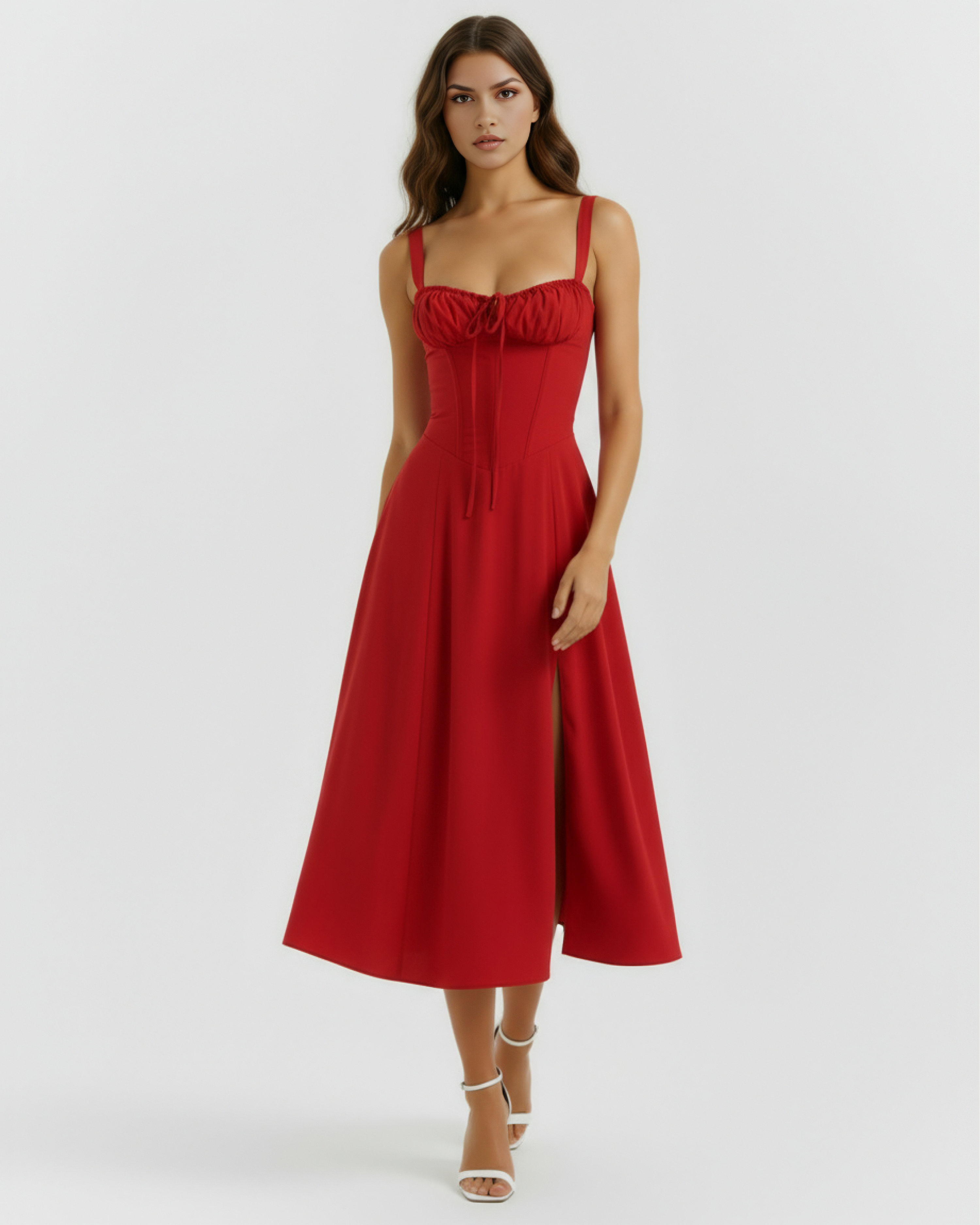 Aurora — Red Garden-Party Dress