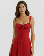 Aurora — Red Garden-Party Dress