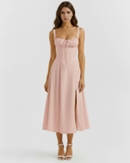 Aurora — Cotton Corset Dress in Pink