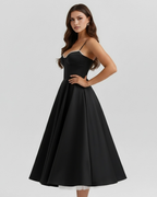 Selene — Black Midi Dress