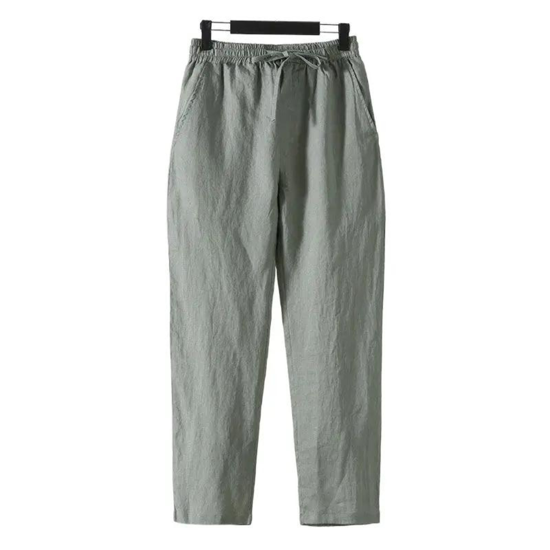 Fez - Linen Trousers (Straight Cut)