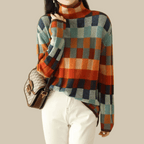 Bethany — Patchwork Roll-Neck Jumper