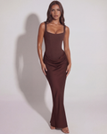 Eleonora — Chocolate Corset Maxi Dress