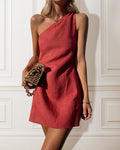 Georgia - One-Shoulder Cocktail Mini Dress