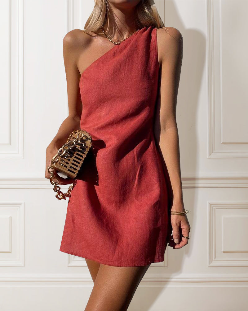 Georgia - One-Shoulder Cocktail Mini Dress