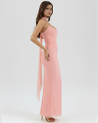 Malu — Pink Three-Piece Mesh Maxi Set