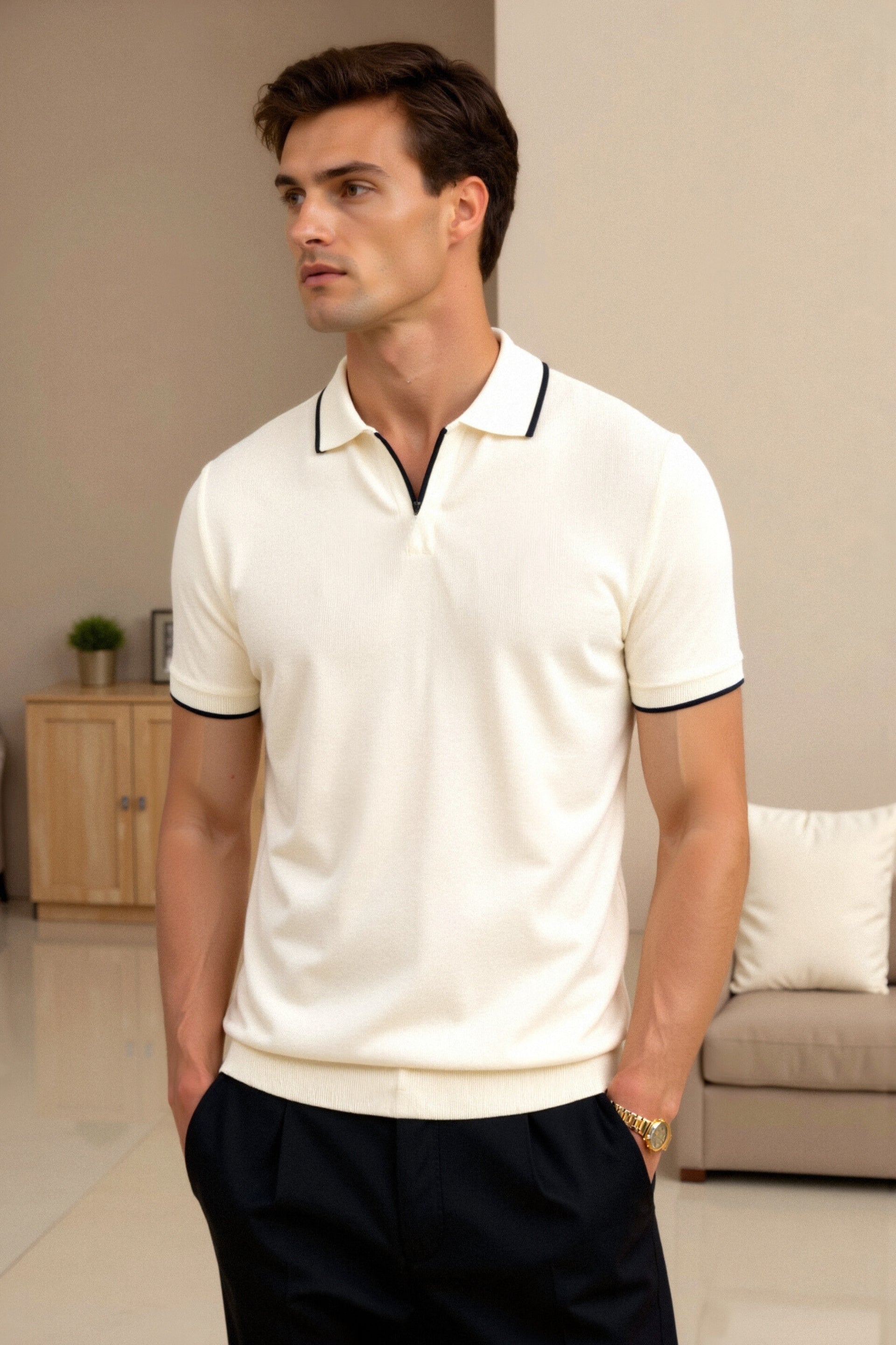 NOBA Contrast Slim Fit Polo