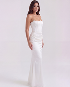 Rosalind — Crepe Corset Dress in White