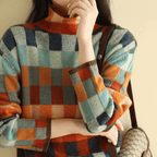 Bethany — Patchwork Roll-Neck Jumper
