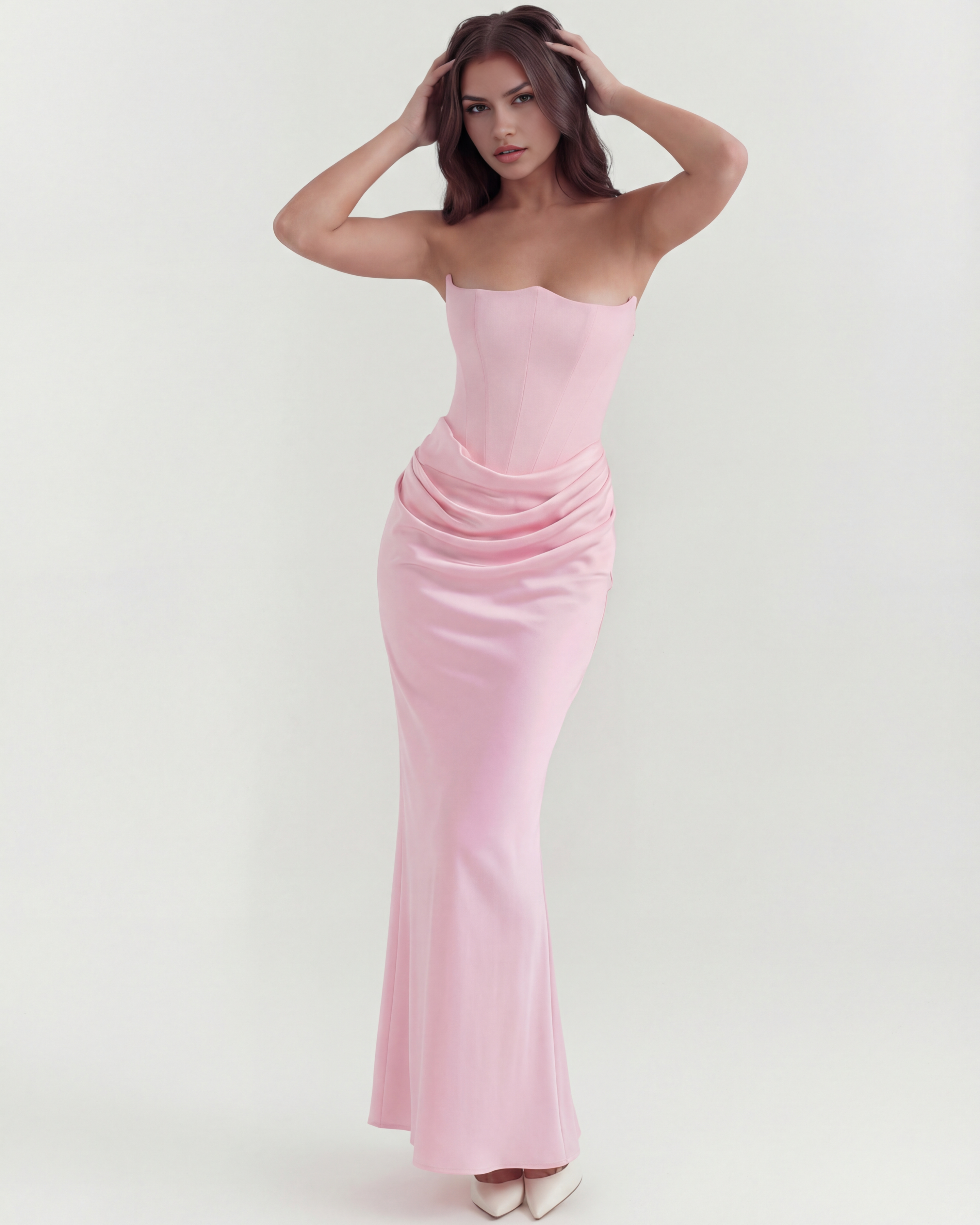 Rosalind — Boned Corset Dress in Pink