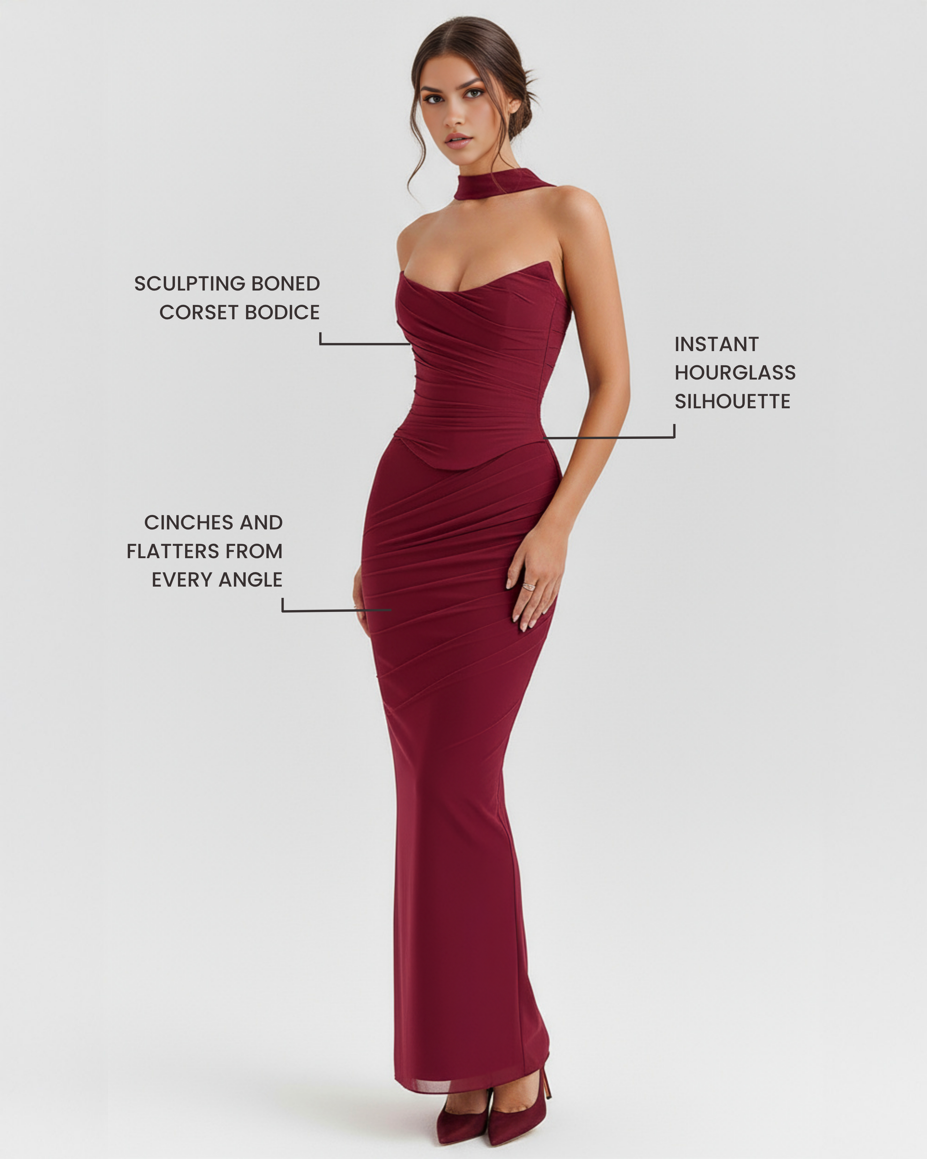 Malu — Burgundy Maxi Dress