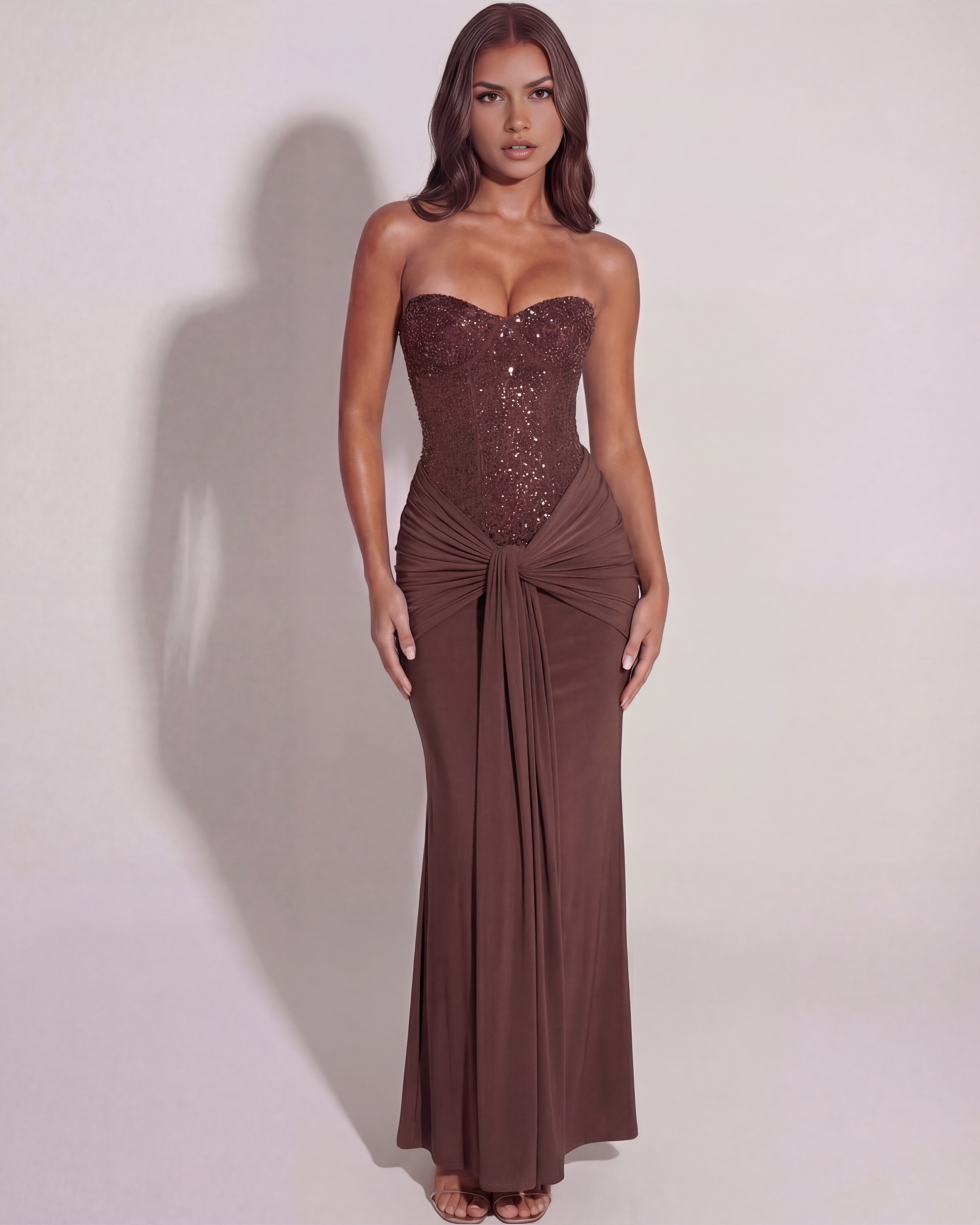Jasmine — Chocolate Maxi Dress