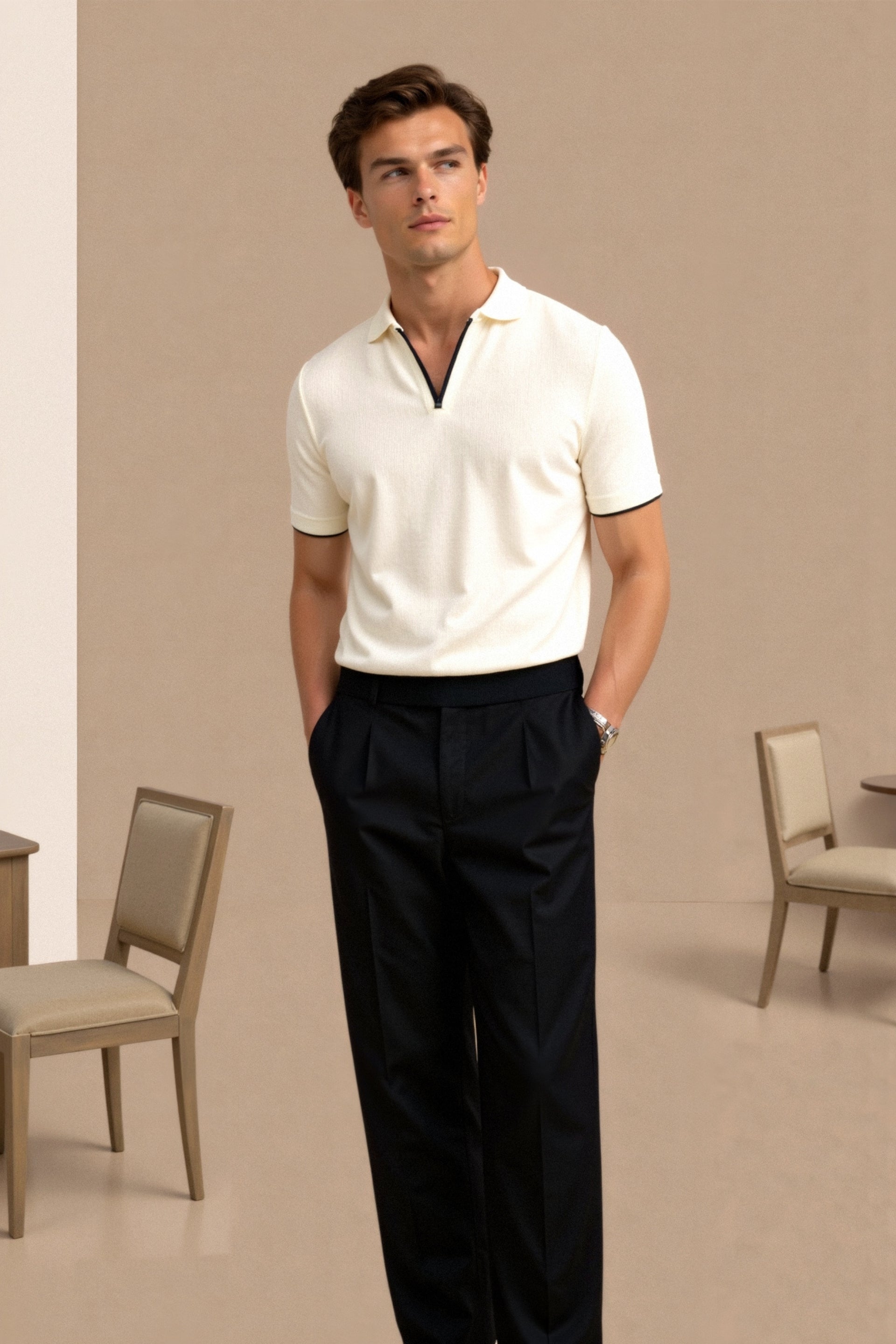 NOBA Contrast Slim Fit Polo