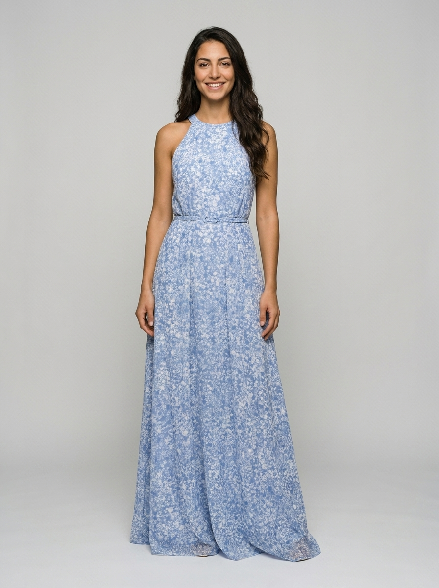 Robe Spetses — Bleu Ciel Florale Halter
