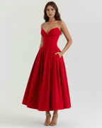 Amalfi — Red Corset Occasion Dress