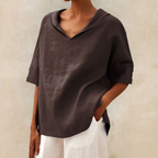 Kate — Women's Linen V-Neck Shirt