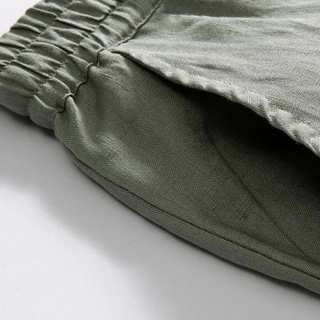 Fez - Linen Trousers (Straight Cut)