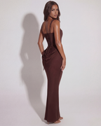 Eleonora — Chocolate Corset Maxi Dress